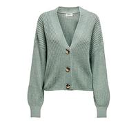 ONLY Damen Onlcarol KNT Noos L/S Cardigan Sweater, Hellgrün (Chino), M