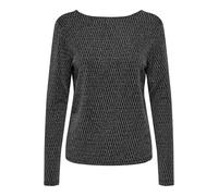 ONLY Damen ONLCAROL L/S 2-Way Glitter Mix JRS Top, Black/Detail:Harlekin Silver, X-Small