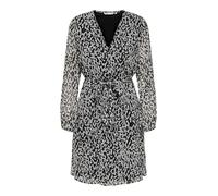 ONLY Damen Onlcera Life 3/4 Short Dress WVN Noos Alltagskleid Mit V-Ausschnitt Und Gürtel In Der Taille, Black, Large