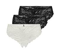 ONLY Damen ONLCHLOE 3-Pack LACE Bra Bügelloser Spitzen BH, 3er Pack Brazil (2x Black, 1x White) ,S