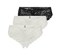 ONLY Damen ONLCHLOE 3-Pack LACE Bra Bügelloser Spitzen BH, 3er Pack Brazil (2x White, 1x Black) ,S