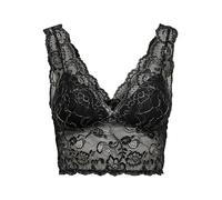 ONLY Damen ONLCHLOE LACE Glitter Bra Acc BH, Black/Detail:Silver Lurex, M