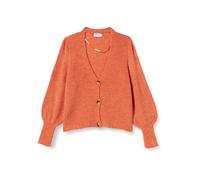 ONLY Damen Onlclare L/S Cardigan KNT Noos Sweater, Tigerlily/Detail:Melange,S