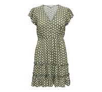 ONLY Damen Onlclaudette Life Ss Mini Dress WVN Noos Mini-Kleid Mit V-Ausschnitt Und Rüschen Für Den Alltag (1er Pack)