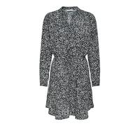 ONLY Damen Onlcory L/S V-Neck Tunic WVN Noos Bluse, Black/Maria White Grey Disty, XS EU