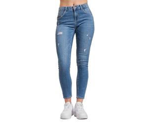 ONLY Damen Onldaisy Reg Push Up Sk ANK Dest DNM Box, Medium Blue Denim, 28W / 32L