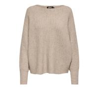 Strickpullover ONLY "ONLDANIELLA L/S PULLOVER KNT NOOS" Gr. M (38), beige (nomad detail:melange) Damen Pullover Rundhalspullover (64489219-M)