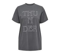 ONLY Damen Onldolla Life S/S Studs Top Box JRS T-Shirt, Magnet/Print:Thunder, M