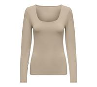 ONLY Damen Onlea L/S 2-Way Deep Neck JRS Noos Top, Humus, XXX-Large