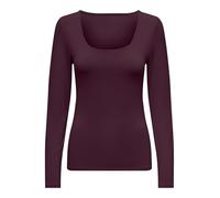 ONLY Damen Onlea L/S 2-Way Deep Neck Top JRS Noos Stylisches T-Shirt Mit U-Ausschnitt Und Standard-Passform Für Mädchen, Winetasting, 3XL