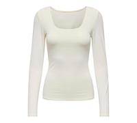 ONLY Damen Onlea L/S Deep Neck Top Jrs, Cloud Dancer, L