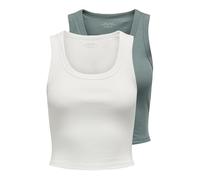 ONLY Damen Onleasy S/L Tank Top JRS 2 Pack, Cloud Dancer, X-Small (2er Pack)