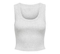 Tanktop ONLY "ONLEASY S/L TANK TOP JRS", Damen, Gr. XL, light grau melange, Jersey, Obermaterial: 93% Baumwolle, 7% Elasthan, unifarben, normal, tiefer Rundhals, Tops Tanktop, Baumwollmischung (135119