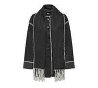 ONLY Damen ONLELBA Life Scallop Edge Scarf Coat OTW Mantel, Grau, L