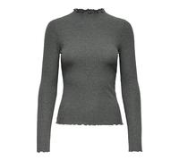 ONLY Damen Onlemma L/S Noos JRS Comfort Fit High Neck Top Mit Femininen Rüschen, Castor Gray, 3XL