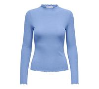 ONLY Damen Onlemma L/S Noos JRS Comfort Fit High Neck Top Mit Femininen Rüschen, Ultramarine, 3XL