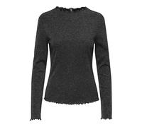 ONLY Damen Onlemma Life Ls Glitter Top JRS Noos, Black, L