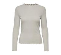ONLY Top ONLEMMA – Langarm O-Neck mit Silber-Glitter, Pumice Stone – Damen L