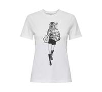 ONLY Damen Onlemma Life Reg S/S Lady Top JRS, Bright White, Medium
