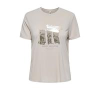 ONLY Damen Onlfree Life Reg S/S Leaf Top Box JRS, Pumice Stone, Large