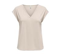 ONLY Damen Onlfree Life S/S Mod.V-Neck Top JRS Noos, Pumice Stone, X-Small