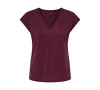 ONLY Damen Onlfree Life S/S Mod.V-Neck Top JRS Noos, Tawny Port, S
