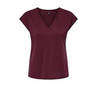ONLY Damen Onlfree Life S/S Mod.V-Neck Top JRS Noos, Tawny Port, XL