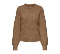 Only Relaxed Fit Strickpullover mit Woll-Anteil Modell 'GILA' in Camel Melange, Größe XS