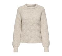 Only Relaxed Fit Strickpullover mit Woll-Anteil Modell 'GILA' in Offwhite, Größe L
