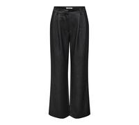 Only Damenhose Onlhattie HW Pleat Mel STR Pant TLR – gerade geschnitten, schwarz, Größe 40/L32