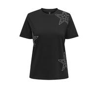 Only Damenoberteil Frau Hollis Life S/s O-neck Top Box Jrs Schwarz/sterne Nitte Schwarz Größe M