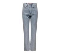 ONLY Damen Onlhollywood-Riley Crys Hw S Red DNM Cro, Light Blue Denim, 28 W/32 L
