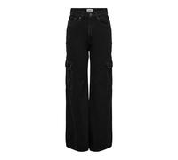 ONLY Damen Onlhope Ex Hw Wide Po DNM Add Jeans, Washed Black, 28W x 32L
