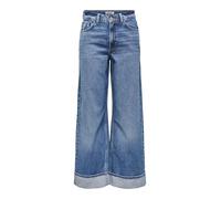 ONLY Jeans Onlhope Hoher Bund Weite Passform mit Umschlag Cropped Mittelblau Denim 27/32
