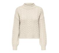 ONLY Damen Onlida Life Ls High Neck KNT Pullover, Birch/Detail:Melange, M