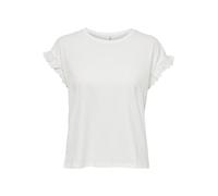 ONLY Damen Onliris S/S Emb Top JRS Noos, Cloud Dancer, M