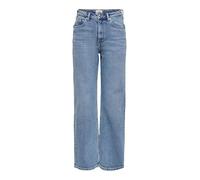 ONLY Damen Onljuicy Life Hw Wide Leg Nas365 Noos Jeans, Medium Blue Denim/Detail:nas365, 28W 30L EU