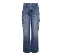 ONLY Damen Onljune High Waisted Cargo DNM MBD Dot Jeans, Medium Blue Denim, 31 W/32 L