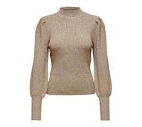 ONLY Damen ONLKATIA L/S Highneck Pullover KNT NOOS Strickpullover, Toasted Coconut/Detail:w. Melange ,XL