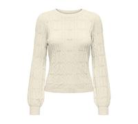 Strickpullover ONLY "ONLKATIA LS STRUCTURE O-NECK PULL CC KNT", Damen, Gr. XL, baby's breath, Strick, Obermaterial: 50% Viskose, 27% Nylon, 23% Polyester, unifarben, regular fit normal, Rundhals, Ripp