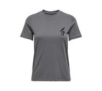 ONLY Damen ONLKITA Life REG S/S Notes TOP Box JRS T-Shirt, Magnet/Print:Key, Large