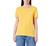 ONLY Damen ONLKITA Life S/S Logo TOP NOOS T-Shirt 15244714,Golden Rod/Print:Silver Glitter Heart,S