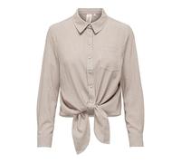 ONLY Damen Onllecey Ls Knot Shirt Noos WVN, Toasted Coconut, L
