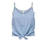 ONLY Damen Onllecey Sl Knot Singlet Noos WVN, Cloud Dancer/Stripes:medium Blue, L