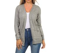 ONLY Damen Onllesly L/S Open Cardigan KNT Noos Strickjacke,Medium Grey Melange,S