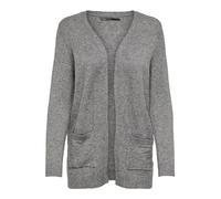 ONLY Damen Onllesly L/S Open Cardigan KNT Noos Strickjacke,Medium Grey Melange,XS