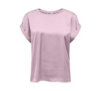 ONLY Damen Onllieke S/S Satin Mix Top WVN Noos Oberteil Mit O-Ausschnitt Und Kurzen Ärmeln Für Den Femininen Stil, Cradle Pink, XXS