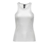 ONLY Damen ONLLINDSAY Viol Metal Rib Tanktop XT WVN Top, Silver, Small