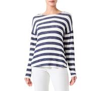 ONLY Damen ONLLIRA L/S String TOP JRS 15307320,Dress Blues/Stripes:Cloud Dancer,L