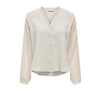 ONLY Damen Onllisa L/S Button Top WVN, Pumice Stone, M